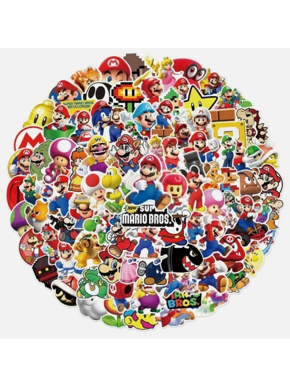 2/$10  25 Piece Super Mario Bros Sticker Pack